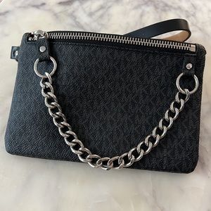 *Michael Kors, charcoal and black print belt bag